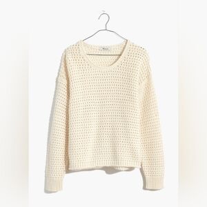 Madewell Open-Stitch Austen Pullover Sweater Cream White Size XXL